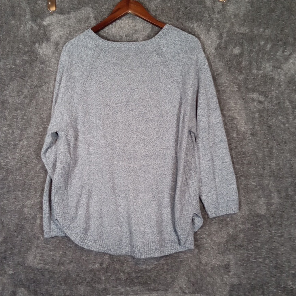 Nic+Zoe Blue Gray Crew Neck Sweater Womems 1X - Picture 4 of 9